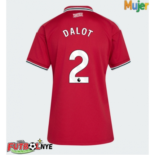 Camiseta Manchester United Diogo Dalot #2 Primera Equipación para mujer 2026-27 manga corta